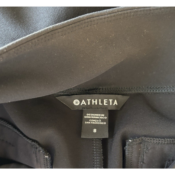 Athleta Trousers Pants 8 Womens Black Ankle High Rise - Picture 5 of 8